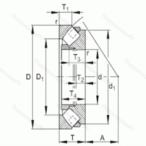 Подшипник роликовый упорно-радиальный сферический 293/950-E-MB от производителя  FAG Подшипник роликовый упорно-радиальный сферический 293/950-E-MB от производителя  FAG