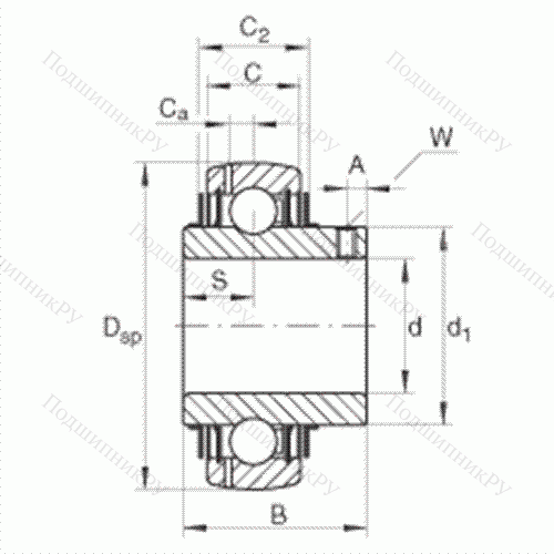 Подшипник шариковый закрепляемый GYE 12-KRR-B-VA от производителя  INA Подшипник шариковый закрепляемый GYE 12-KRR-B-VA от производителя  INA