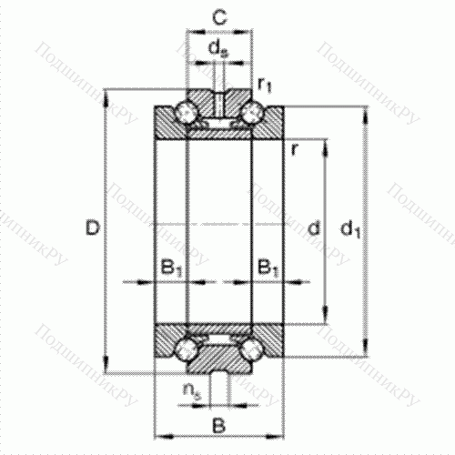 Подшипник шариковый упорно-радиальный 234406-M-SP от производителя  FAG Подшипник шариковый упорно-радиальный 234406-M-SP от производителя  FAG