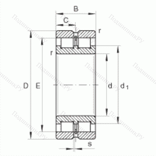 Подшипник роликовый радиальный SL 024960 от производителя  INA Подшипник роликовый радиальный SL 024960 от производителя  INA