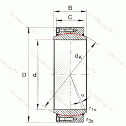 Подшипник шарнирный GE 460-DW-2RS 2
