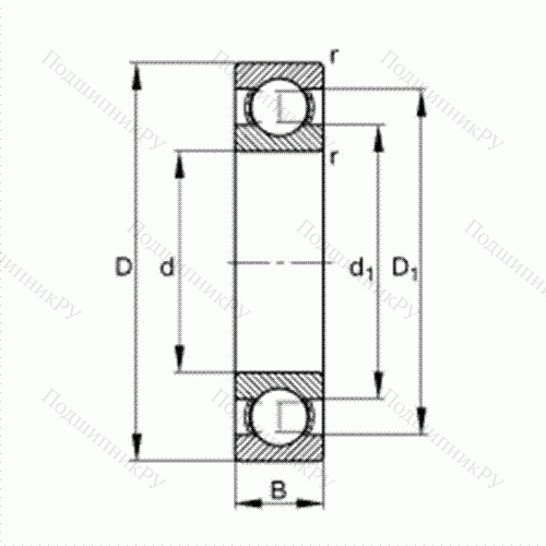 Подшипник шариковый радиальный 61900 от производителя  FAG Подшипник шариковый радиальный 61900 от производителя  FAG